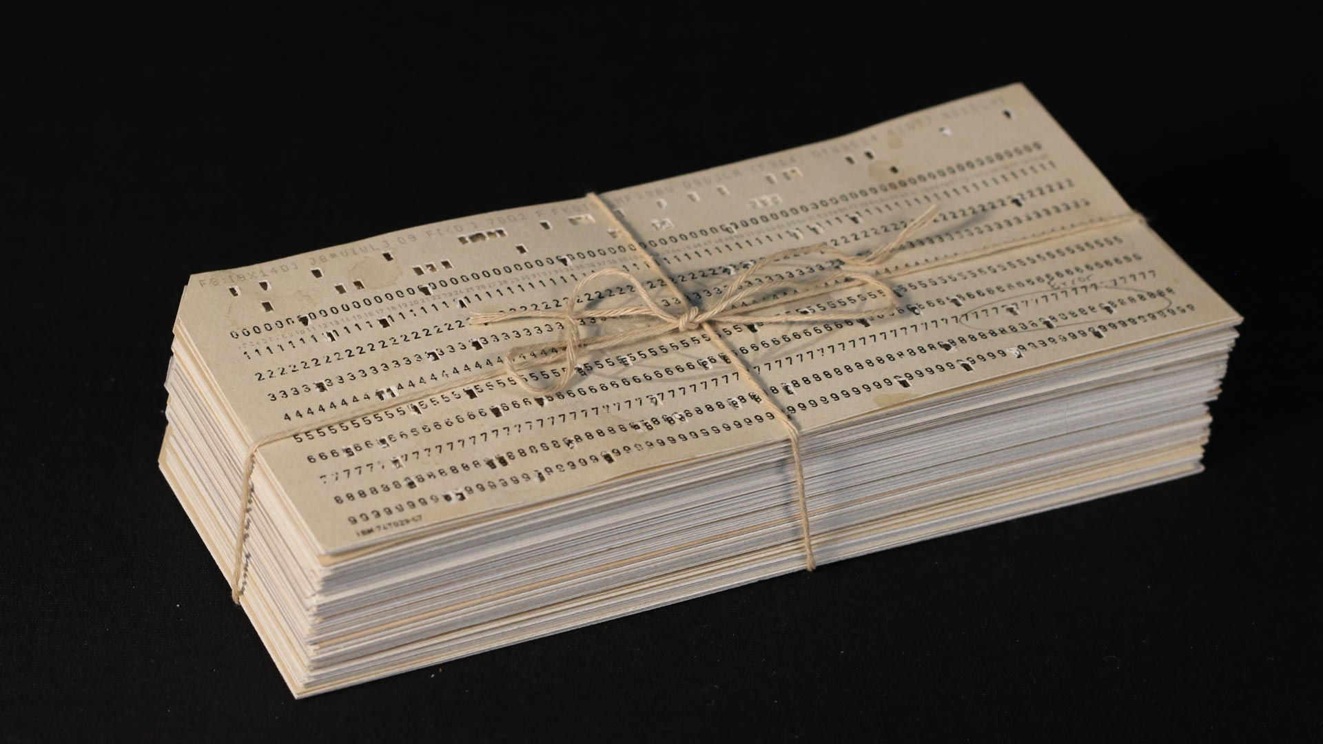 A 3d rendering of computer punchcards.